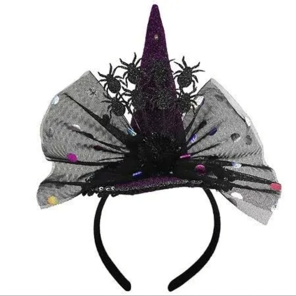 Light Up Witch Hat with Spiders Headband